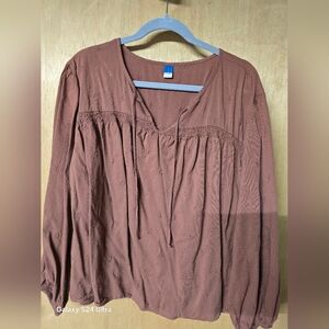 Old Navy Brown Casual Button Down Shirt with Textured Detail